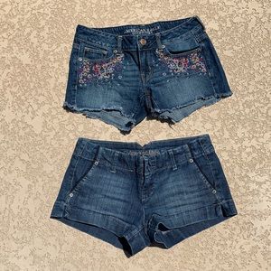 2 pairs! American Eagle size 4 Jean shorts